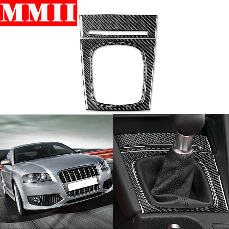 

Carbon Fiber Sticker Car Accessories Car Manual Gear Shifter Panel Surround Frame Storage Box Trim For Audi A3 S3 8P 2006 2007