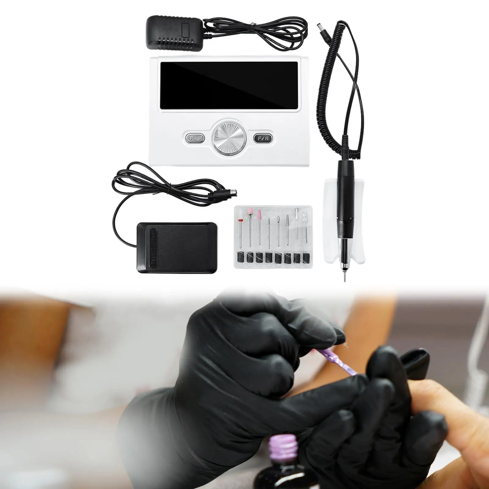 

Electric Nail Drill Machine Portable 35000RPM Low Noise Electric Nail File Machine for Remove Nail Gel Polish Nail Drills Salon