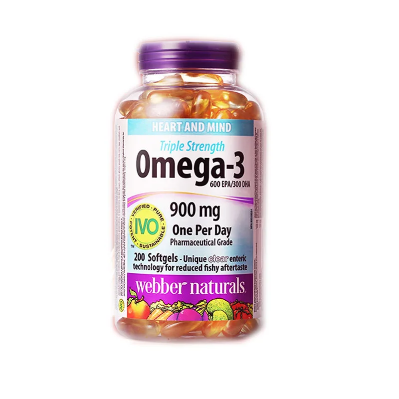 

WebberNaturals High Concentration Deep Sea Fish Oil Omega3 200 Capsules/Bottle, Free Shipping