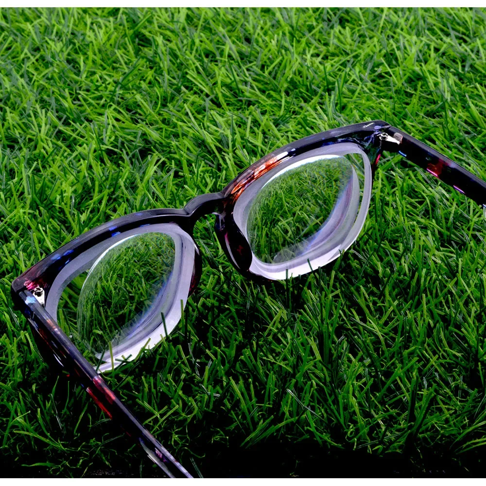 Оправа для глаз ручной работы с квадратным синим цветком и высокой близорукостью