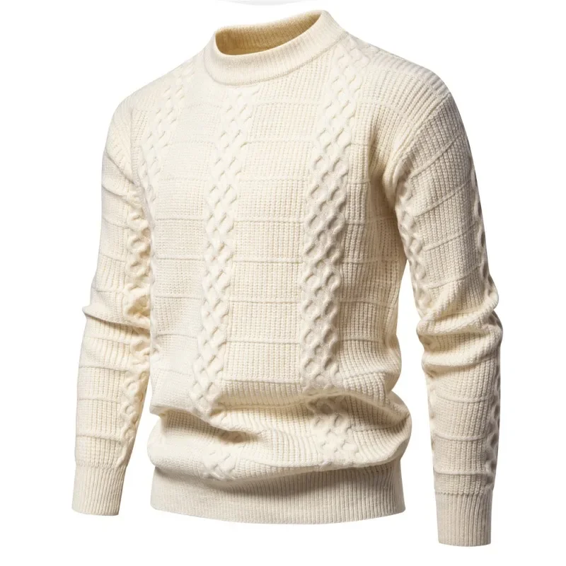 Осенне-зимний новый вязаный свитер теплые однотонные толстые свитера мужская