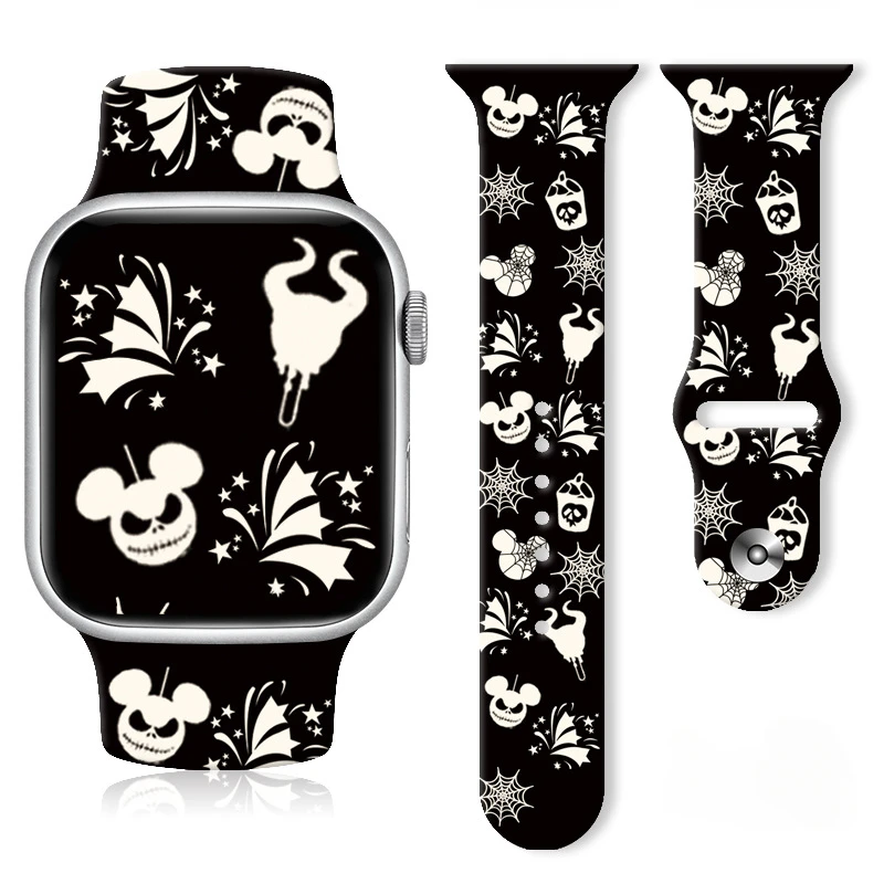 

Halloween Strap for Apple Watch 45mm 44mm 42mm 40mm 38mm Silicone Print Band Bracelet for iWatch 8 7 6 5 4 3 Watchband