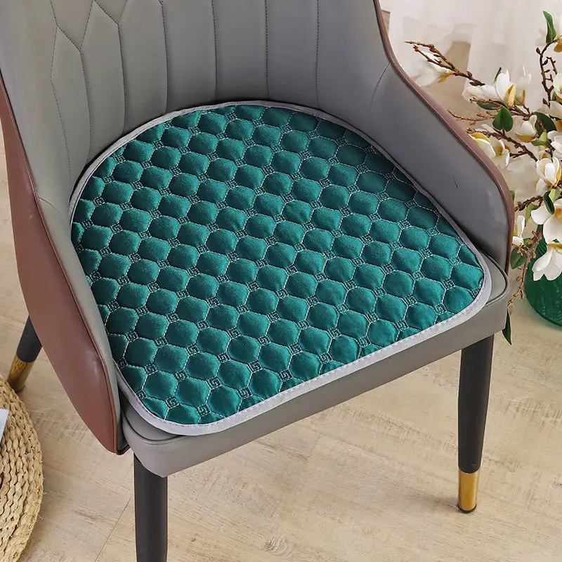 

Nordic Style Home Dining Chair Anti-slip Cushion Horseshoe-shaped Pure Cotton Seat Pads Solid Color Office Sedentary Stool Mats