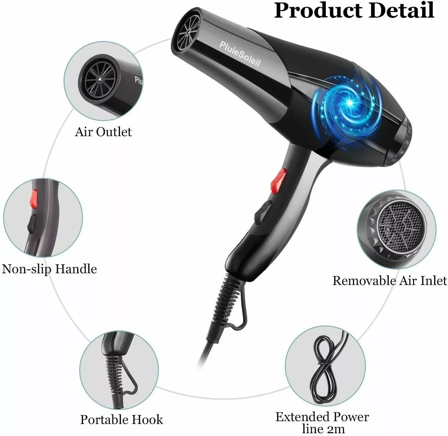 220V Professional Hair Dryer Strong Power Barber Salon Styling Tools Hot Cold Air Blow Dryer For Salons and household EU Plug enlarge
