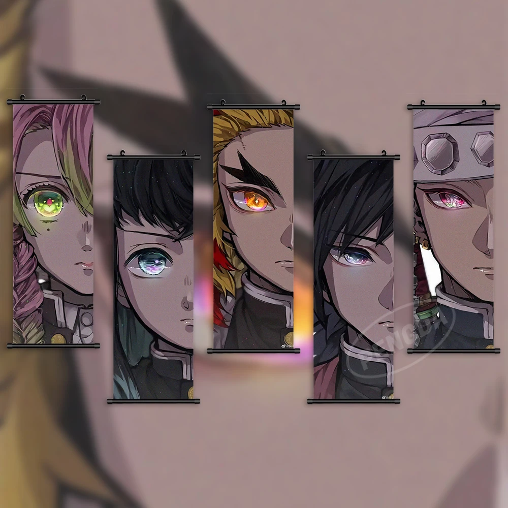 Настенная картина с аниме прокрутка рассекающий демонов подвесная Постер