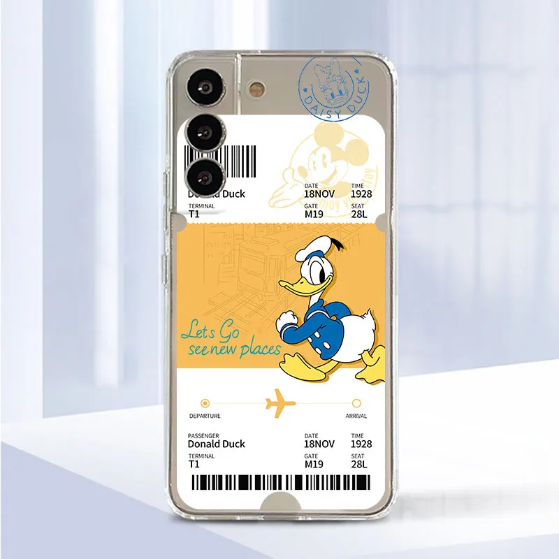 Фото Милый прозрачный чехол «Дональд Дак» для Samsung Galaxy S23 S22 S20 FE S21 S10 S9 Plus Note 20 Ultra 10 Lite, мягкий ТПУ чехол для телефона №5