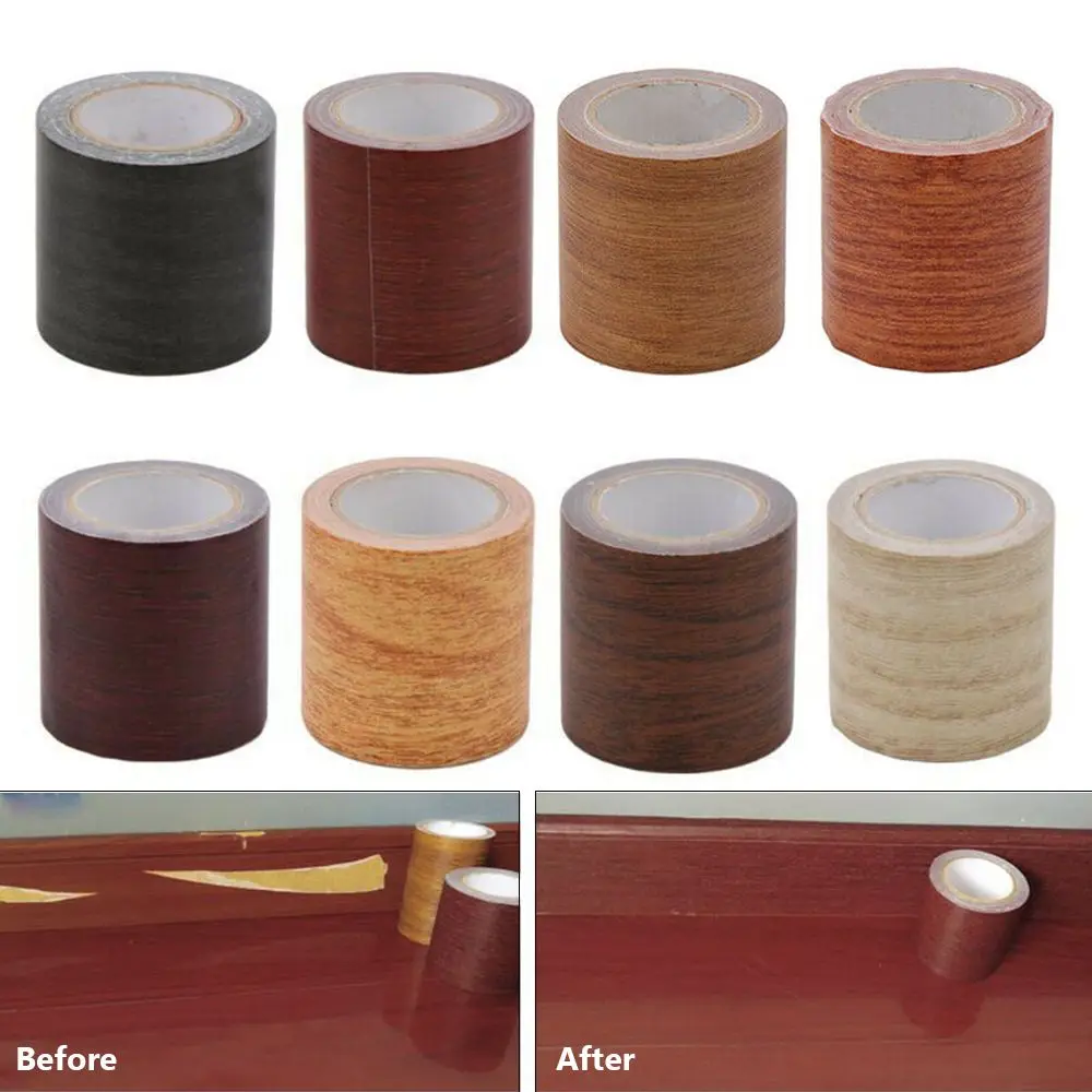 

5M/Roll Home Decor Duct Tape Furniture Renovation Floor Adhensive Repair Wood Grain Tape