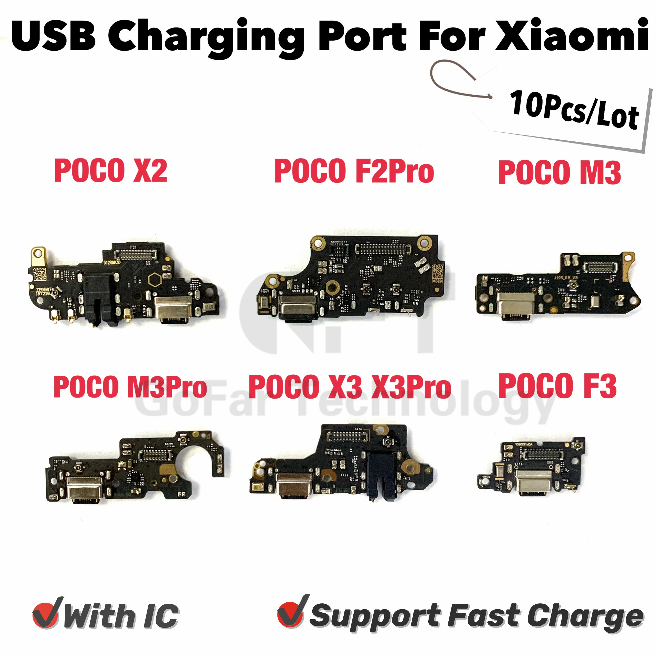 

10 шт., шлейф для зарядного USB-порта Xiaomi Poco X2 M3 F2 Pro X3 Pro F3