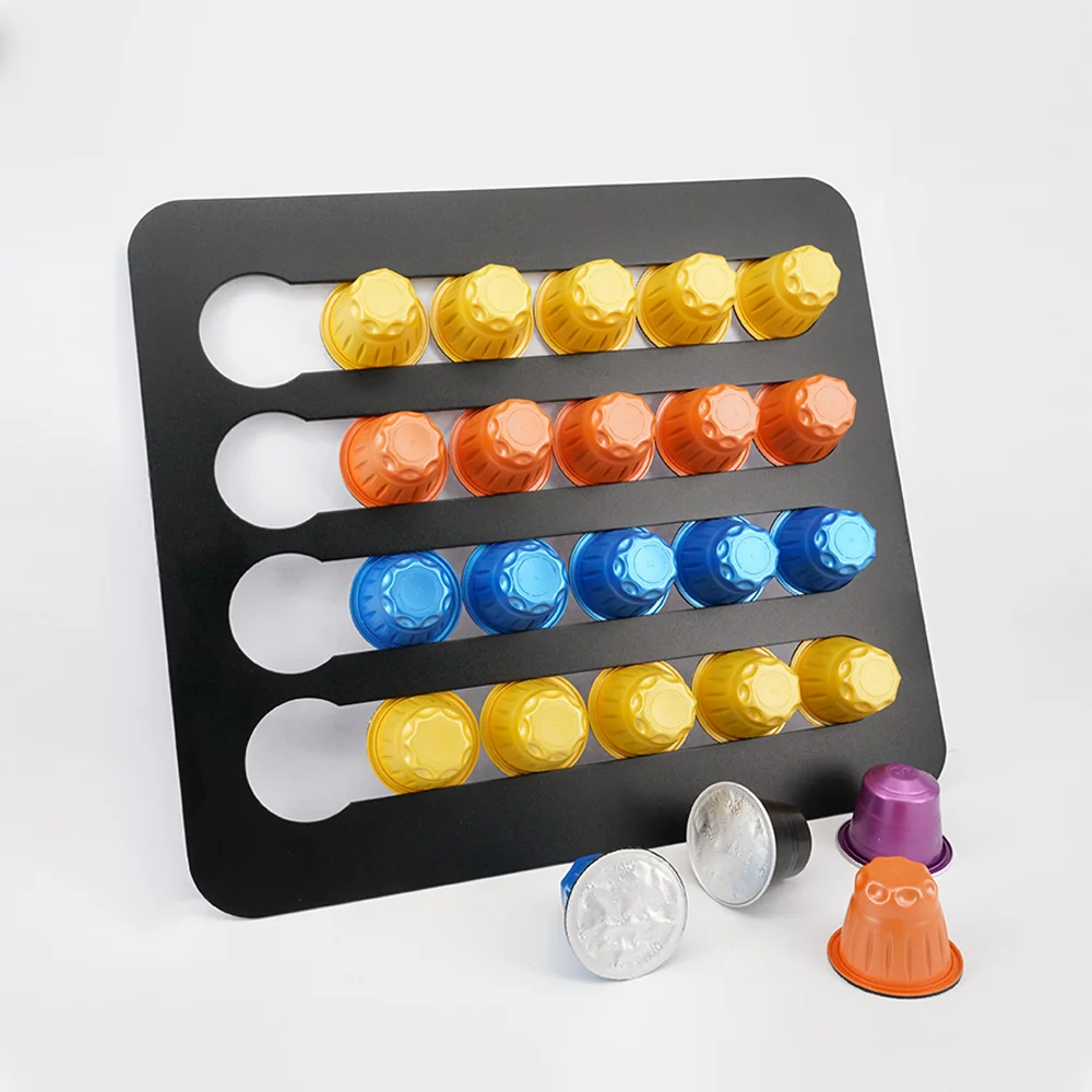 

2020 New Coffee Capsule Cafe Pod Holder Storage Drawer Coffee Capsules Organizer For 24pcs Nespresso Capsules Rack Holder Shelf