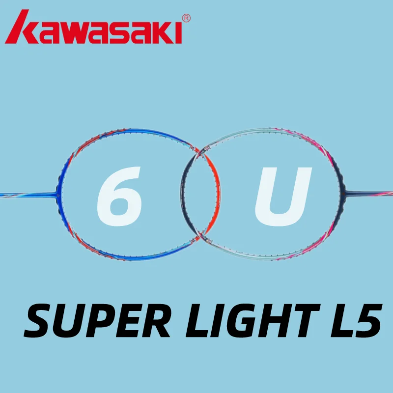 Kawasaki Professional Attack Type Badminton Rackets 6U Carbon Fiber Badminton Racquet For Intermediate Players Super Light L5