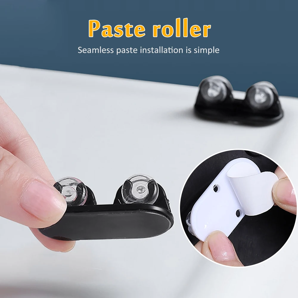 

8pcs Adhesive Pulley Storage Box Casters Trash Can Self-Adhesive Furniture Caster Wheel Home Silent No Scratches Box Wheels