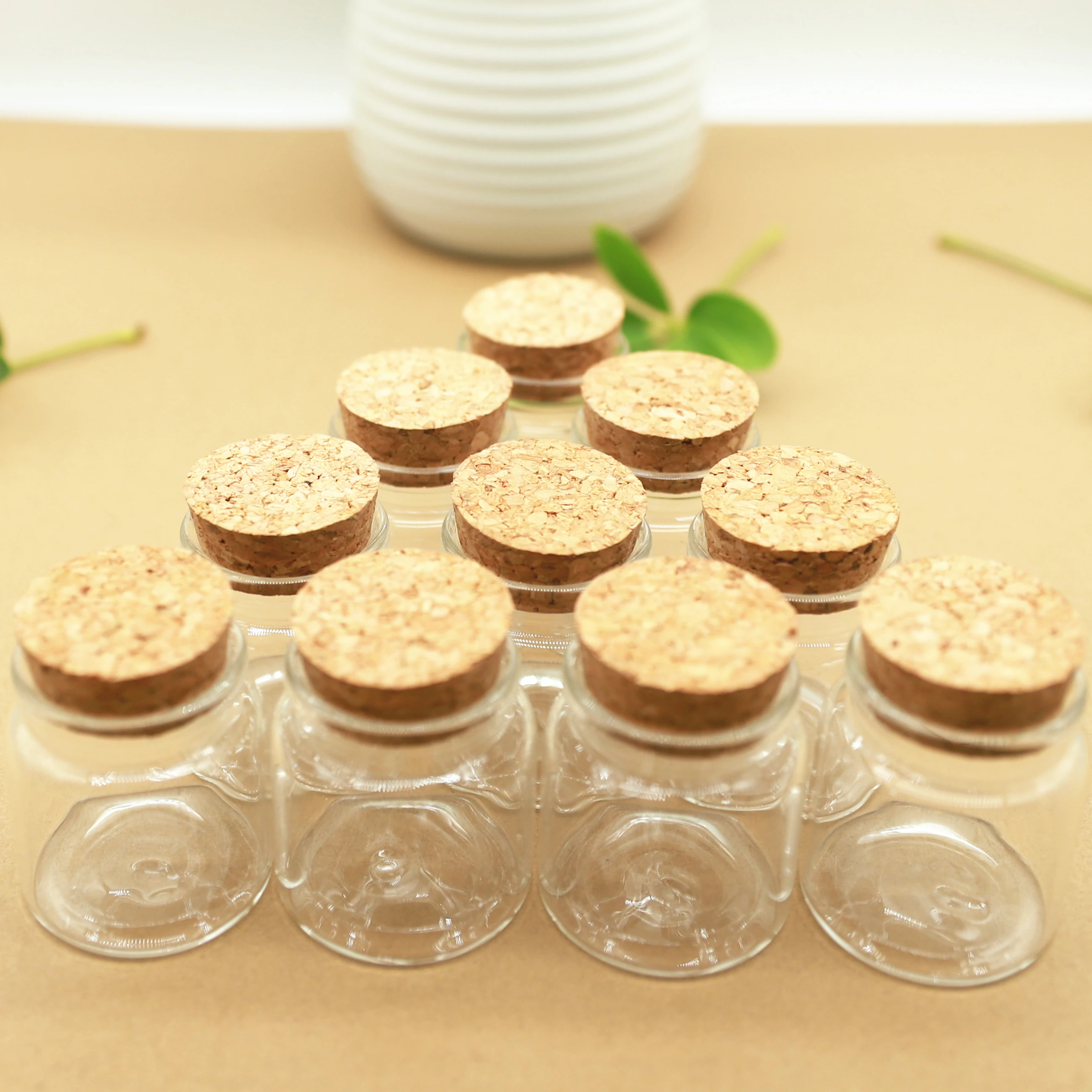 6 Piece 47*50mm 50ml Corks Glass Bottle Stopper Spicy Storage Jar Small Vial Bottle Containers Glass Simple spice storage Jars