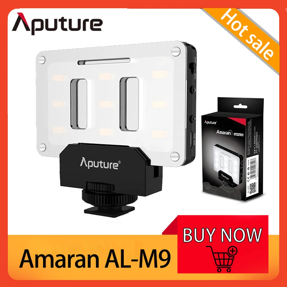 

Aputure Amaran AL-M9 Portable LED Video TLCI/CRI 95+ On Camare 9*SMD Lights Mini Fill Light Pocket Light for Photography