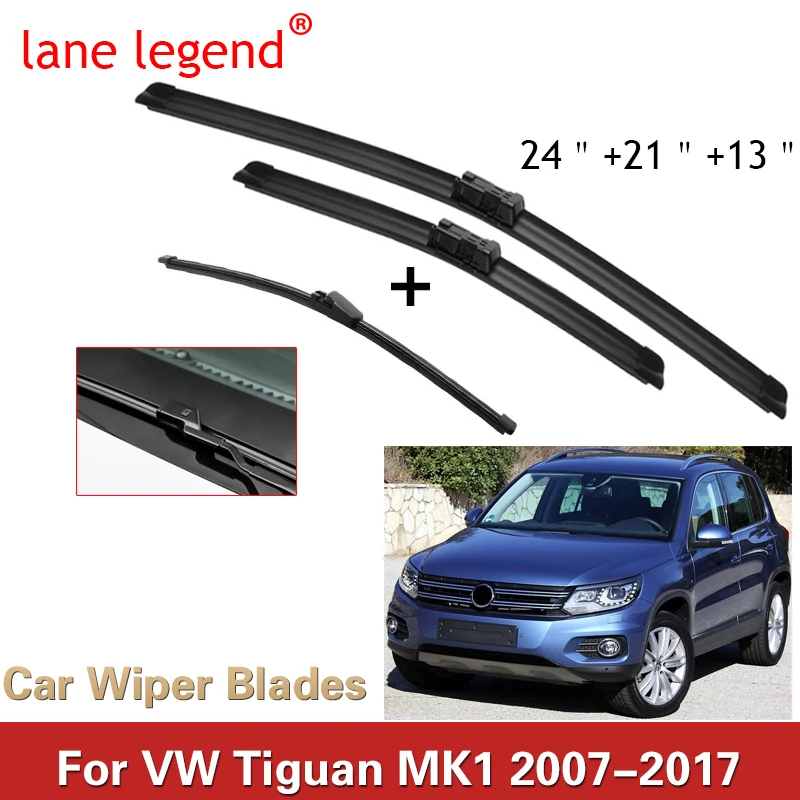 

Car Wiper LHD Front & Rear Wiper Blades Set For VW Tiguan MK1 2007 - 2017 2016 Windshield Windscreen Window 24"+21"+13"