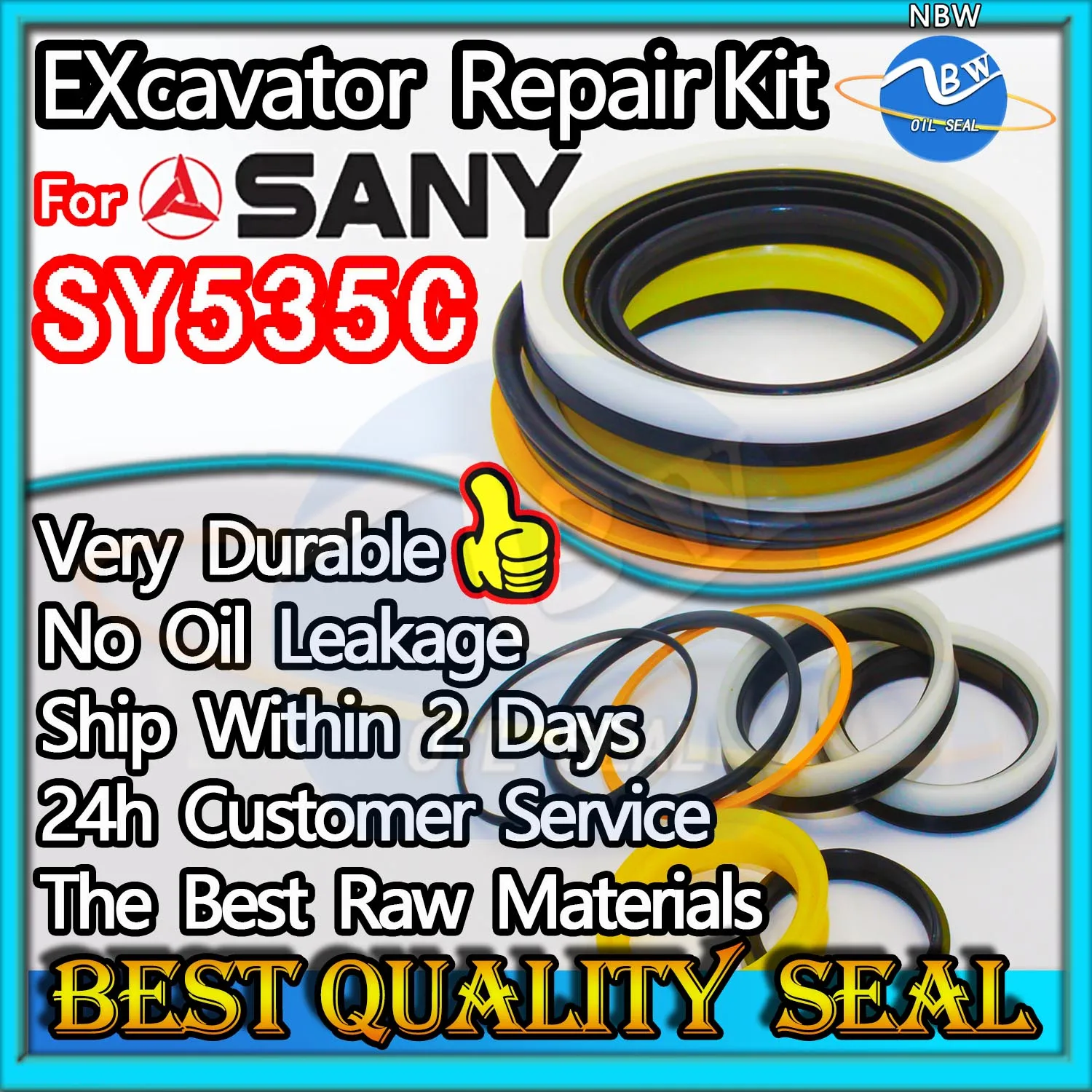 

For Sany SY535C High Quality Oil Seal Kit Excavator Repair NBR Nok Washer Skf Service Orginal Quality Track Spovel Hammer Tool