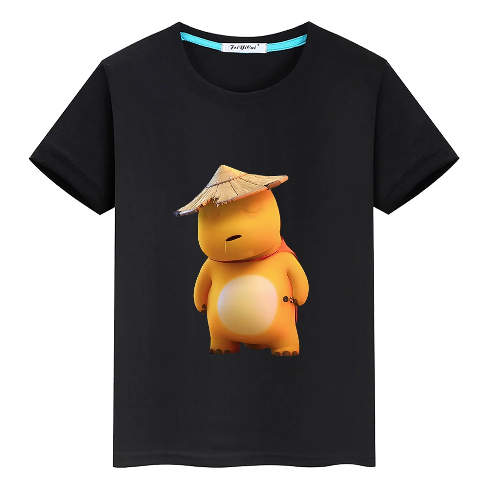 

Naloong Yellow Dinasour Cute T-shirt Short Sleeve Summer Children Tee-shirt 100% Cotton Boys and Girls Tshirt Kawaii Print Tees