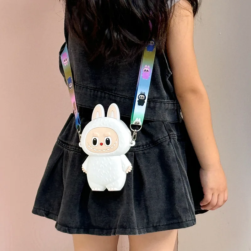 Labubu силиконовая сумка с героями мультфильмов кошелек для монет детские прогулки