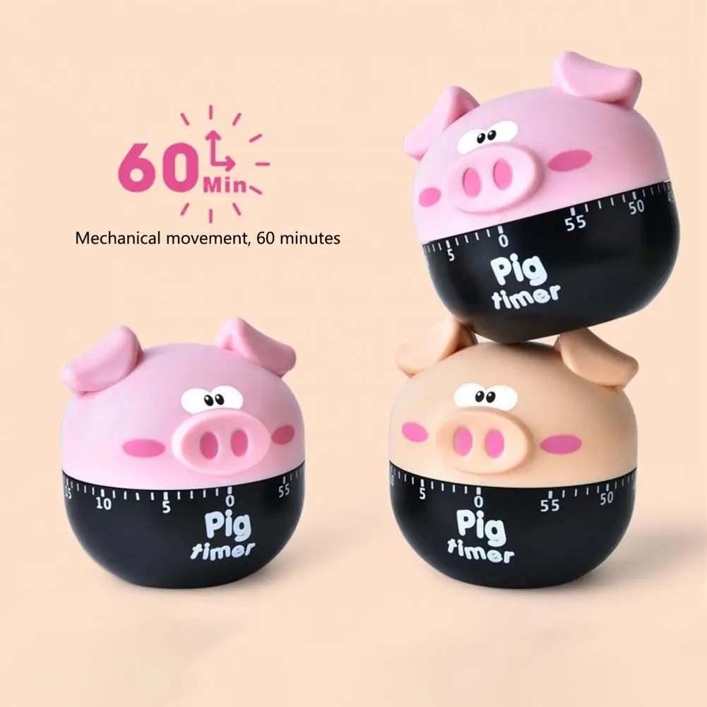 

Dropshipping!! Clock Alarm Manual Easy to Use ABS Wind Up Lovely Pig Shape Cooking Timer Kitchen Accessories
