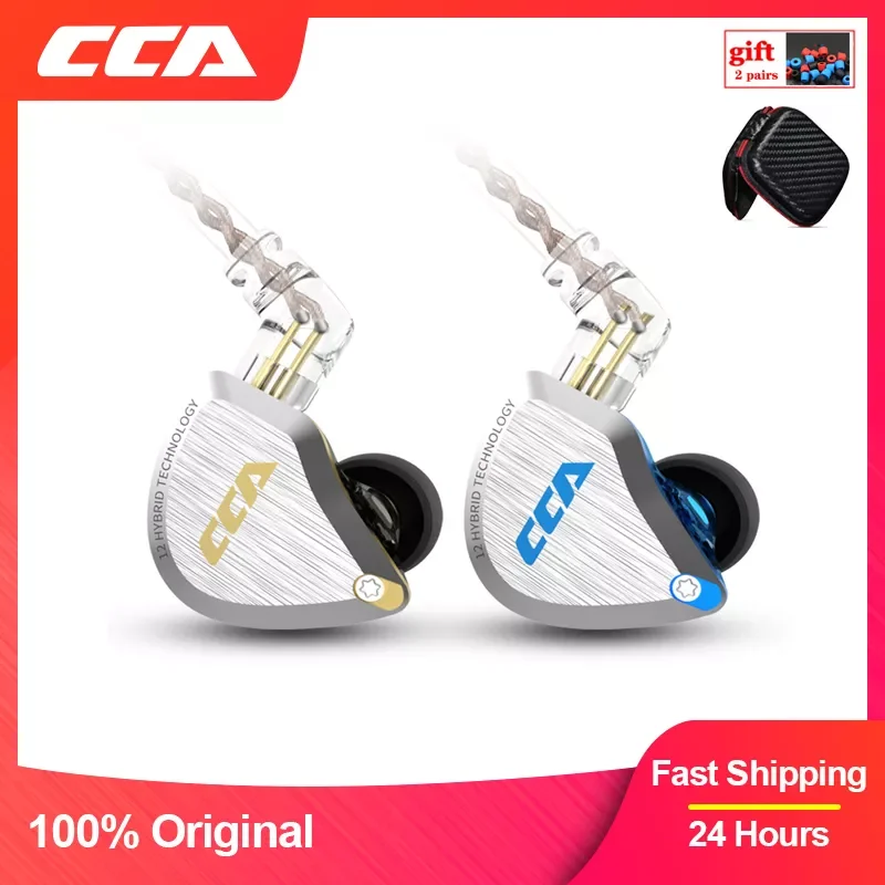 

CCA C12 5BA+1DD Hybrid Hanging In Ear Headset 12 Drivers Unit HIFI DJ Monitor Earphone Earbuds Noise Cancelling Wired Gamer PC