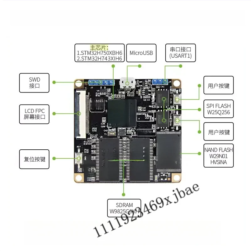 Фото Основная плата STM32H750XB H743XI с основной частотой 480 МГц (M7) значительно превосходит F7, F4, F1. №2