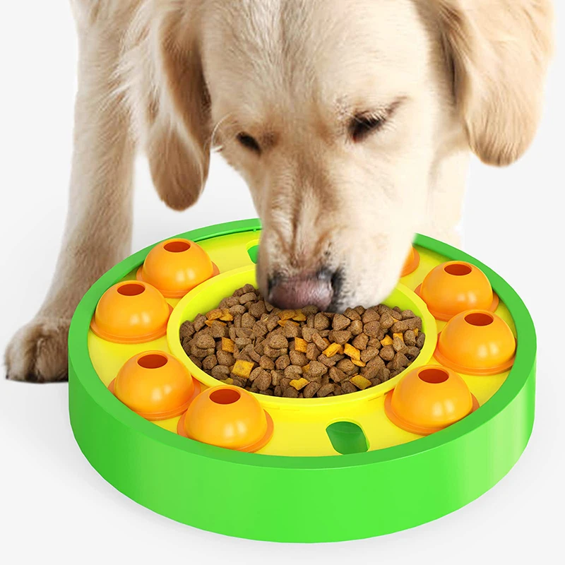 

Dog Puzzle Toys Turntable Slow Feeder Educational Toy Interactive Leaking Food Bowl Slowly Eating Bowl Pet Puppy Training Game