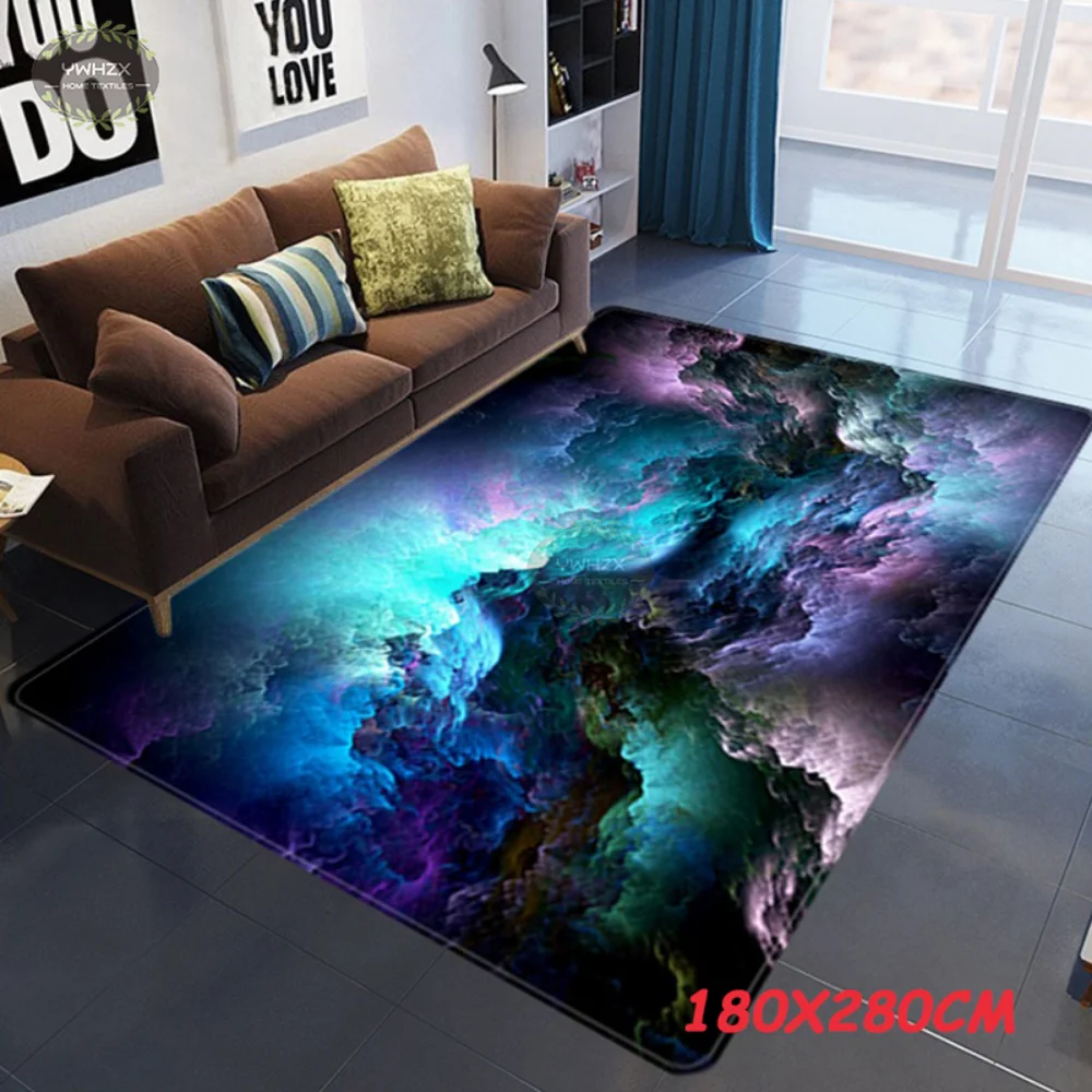 

3D Galaxy Space Stars Carpets Abstract Colourful Watercolor Bedroom Rugs for Living Room Anti-slip Large Size Floor Mat Decor