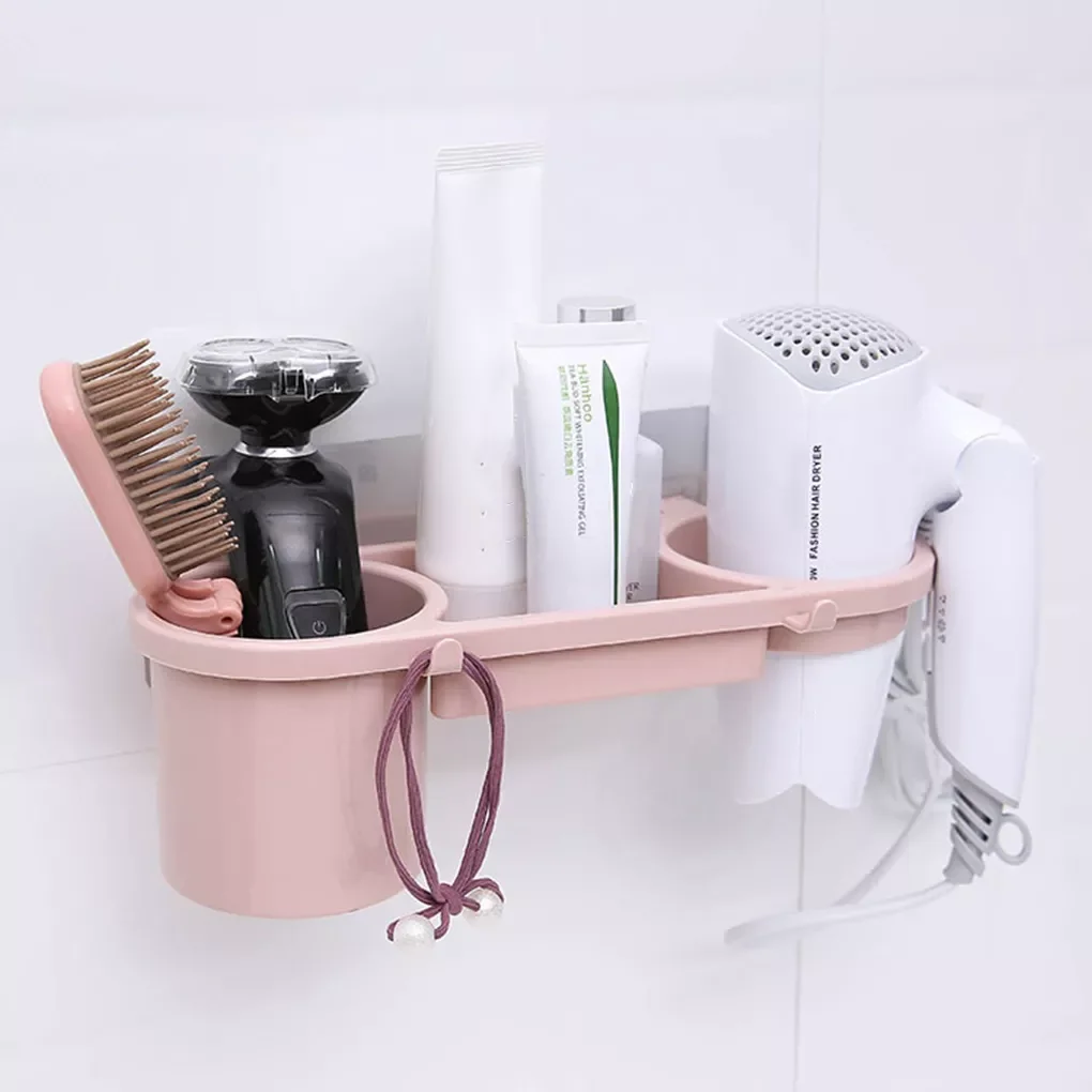 

New Portable 1PC Wall-Mounted Storage Racks Creative Suction Cup Hair Dryer Holder Comb Rack Stand Bathroom Supplies