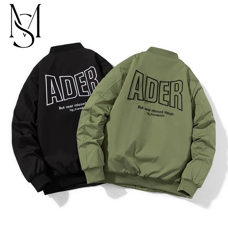 

Autumn and winter pilot plus cotton jacket, men's simple embroidery, hip-hop baseball suit, female students, thickened stand