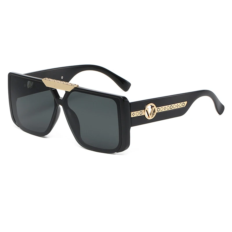 Модные брендовые дизайнерские Винтажные Солнцезащитные очки большого размера