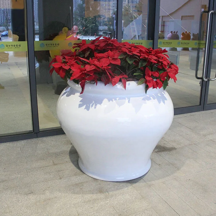 

Combined floor-to-ceiling square fiberglass planters outdoor hotel mall decorative planters