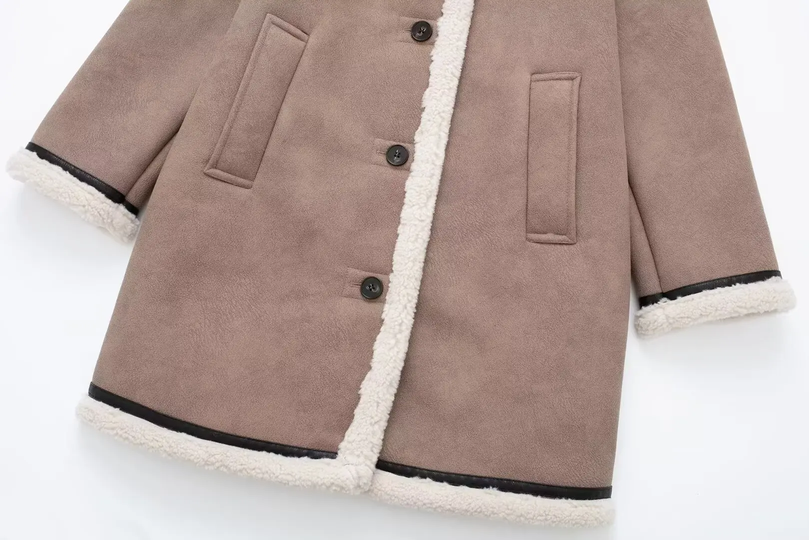 HH TRAF 2024 женское повседневное толстое пальто однотонное однобортное зимнее