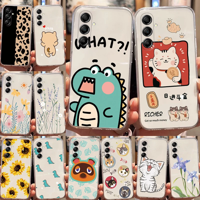 Чехлы для телефонов Samsung Galaxy M14 M34 M54 5G F34 с милой сеткой в виде кота маленький