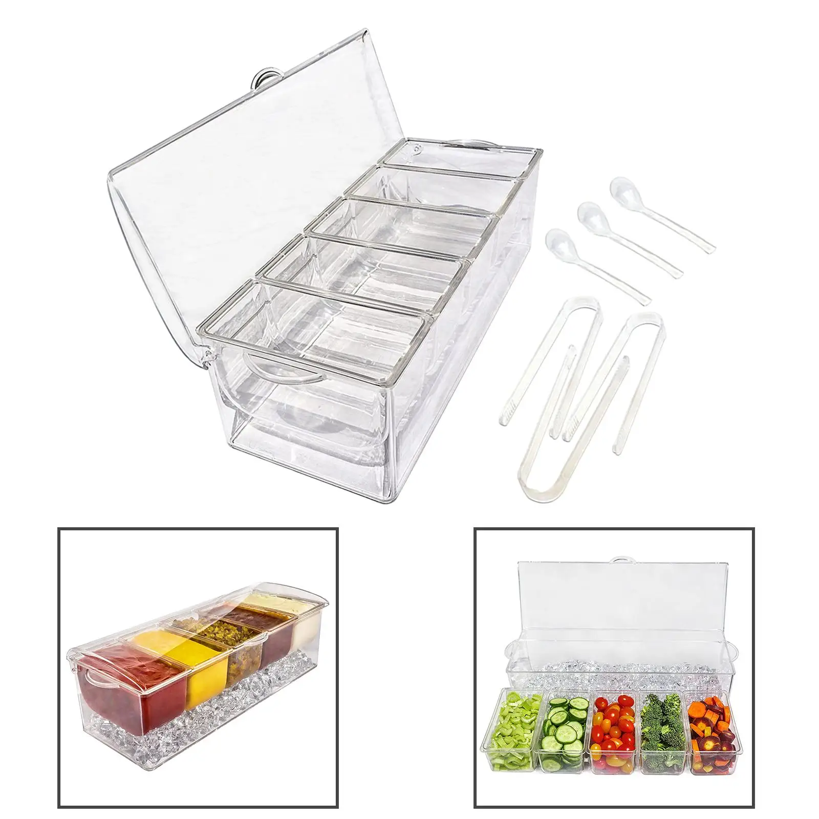 

Chilled Condiment Server Party Trays for Serving Food Ice Serving for Salad