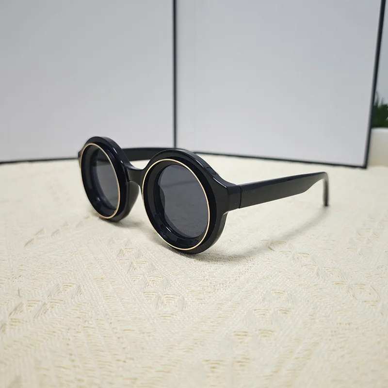 Круглые высококачественные брендовые солнцезащитные очки INS в стиле ретро