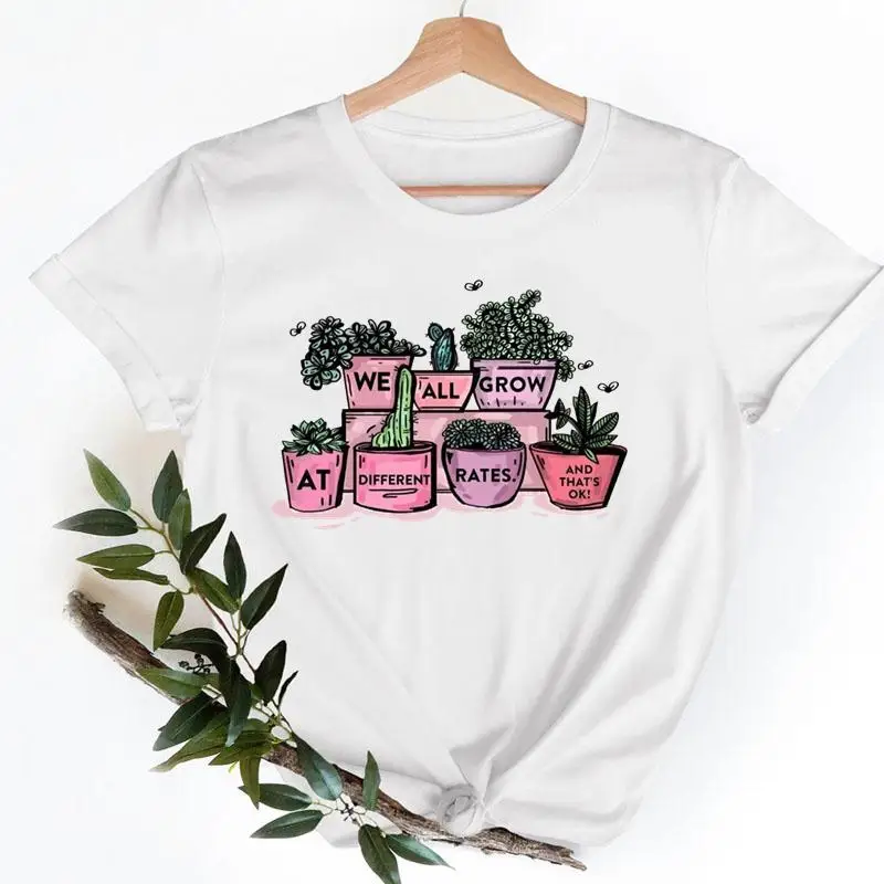 

Short Sleeve Ladies Plant Love Spring Cute Women T-shirts Fashion Casual Clothing Summer Female Tee Graphic Tshirt Clothes