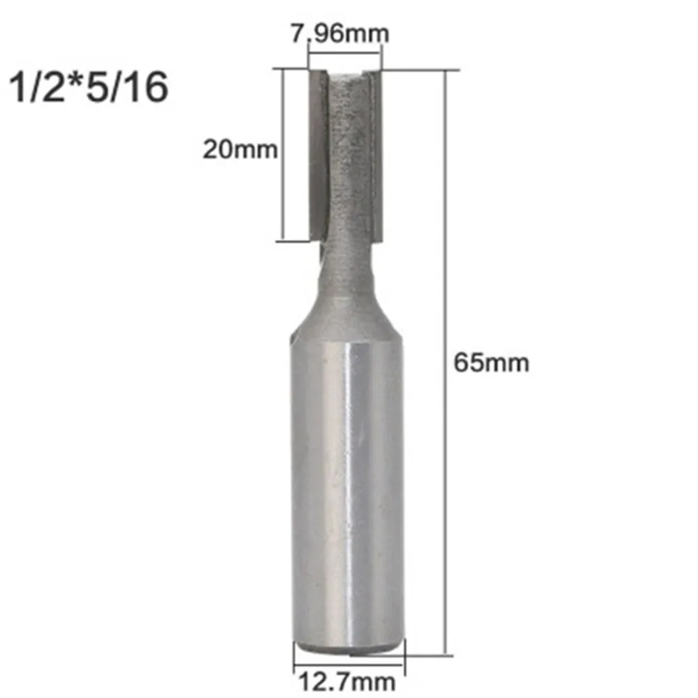 

1/2 Inch Shank Router Bit Straight Flute Carbide Tipped Milling Cutter Tungsten Router Bit 1/4" 5/16" 1/2" 3/4" Power Tools