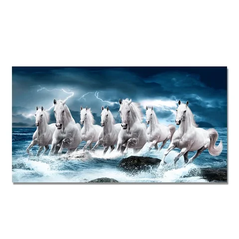 7 картина из шелка бегущая лошадь настенные картины с животными лошади плакаты и принты Куадрос для гостиной домашний Декор без рамки