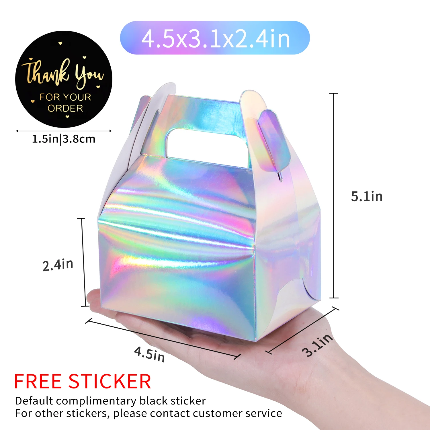 

Голографические подарочные коробки из картона, 10 шт.