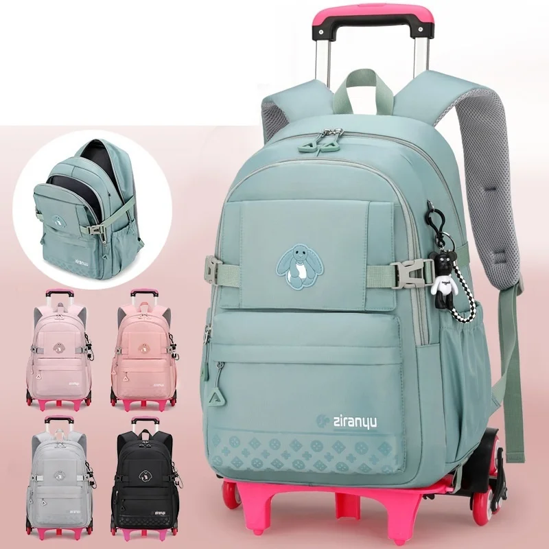 

New Student School Bags for Girls Rolling Backpack Kids Trolley Bag School Backpack Child Waterproof Wheels Mochilas Escolares
