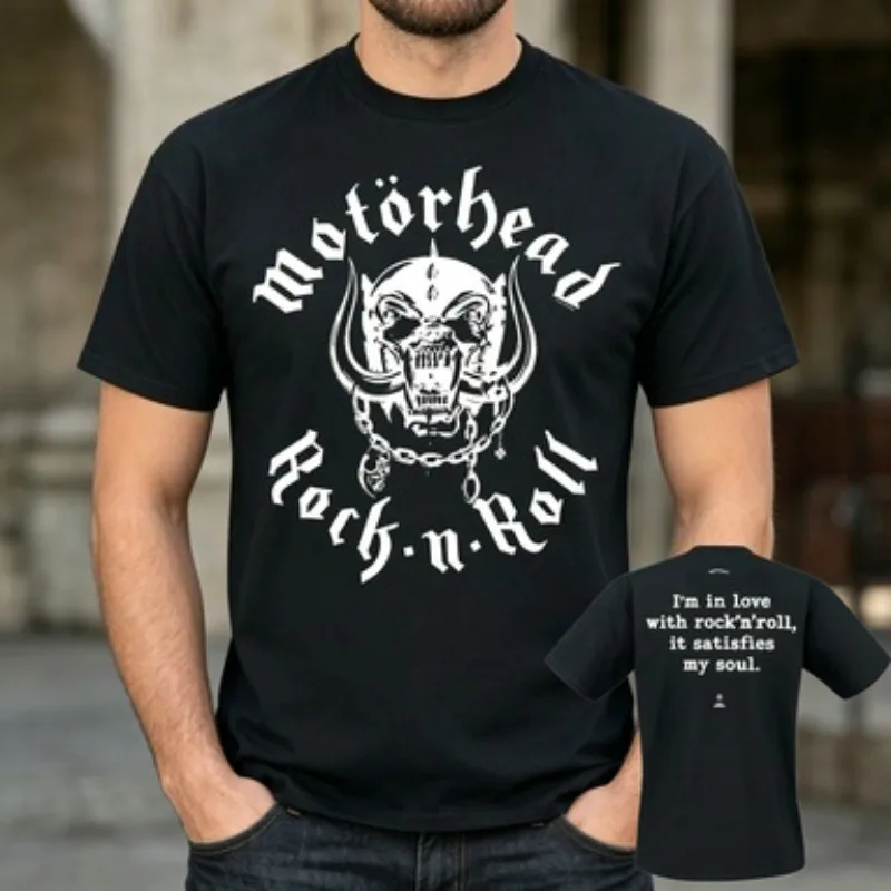 Фото Футболка унисекс Motörhead с принтом в стиле рок-н-ролл, повседневная футболка с изображением хэви-метал группы №1