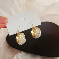 korean new super fairy temperament transparent crystal hoop earrings luxury exquisite jewelry for women girls party accessories