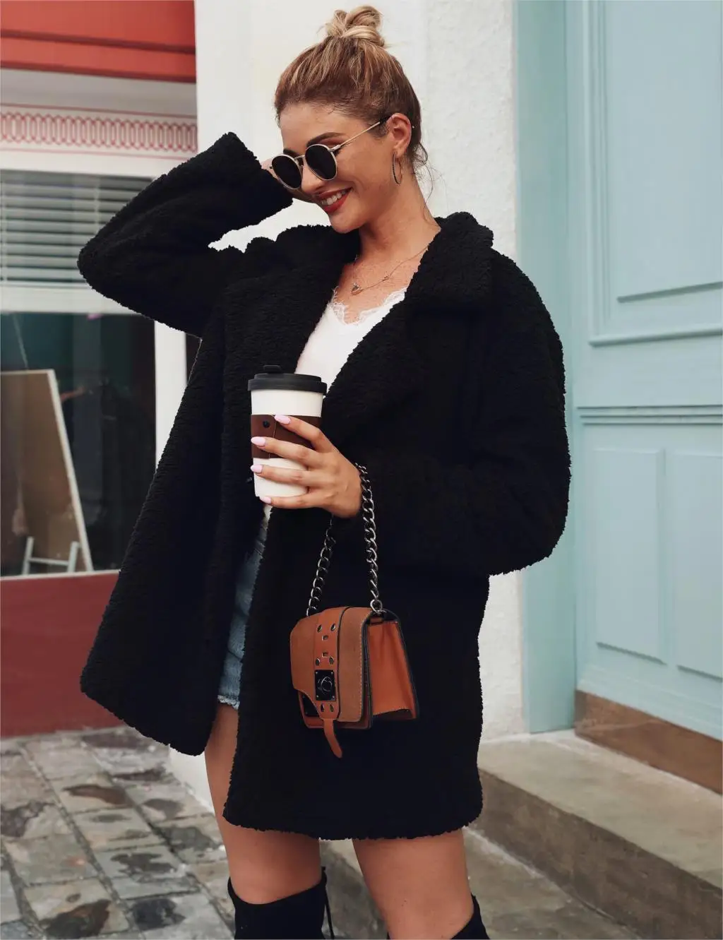 Faux Fur Coat Fleece Sweatshirts Cardigan 2023 Female Autumn Winter Coat Women Overcoat Plush Jacket Mujer Chaqueta Mujer