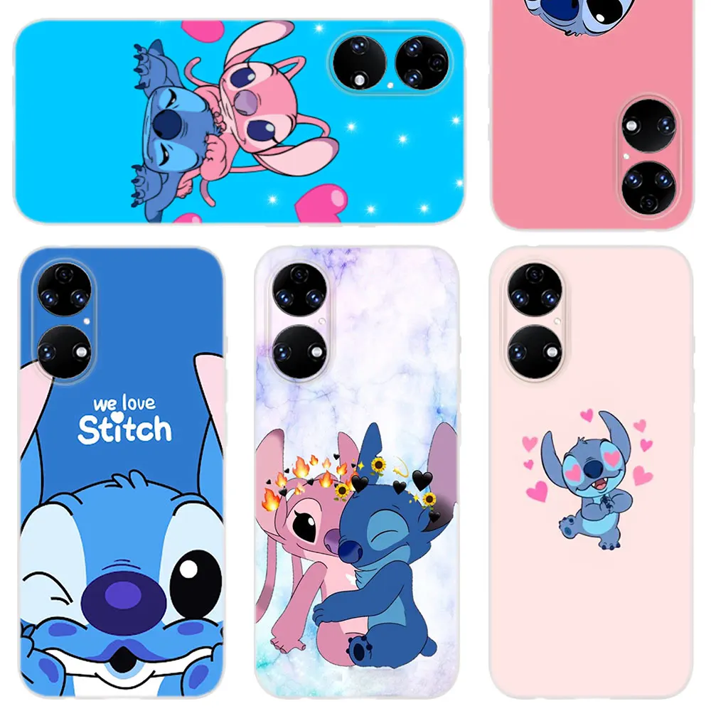 Милый мягкий силиконовый чехол с Лило стичем для телефона Huawei P50 P40 P30 P20 Pro Lite E P10 P Smart Z 2021 2019 2020, чехол