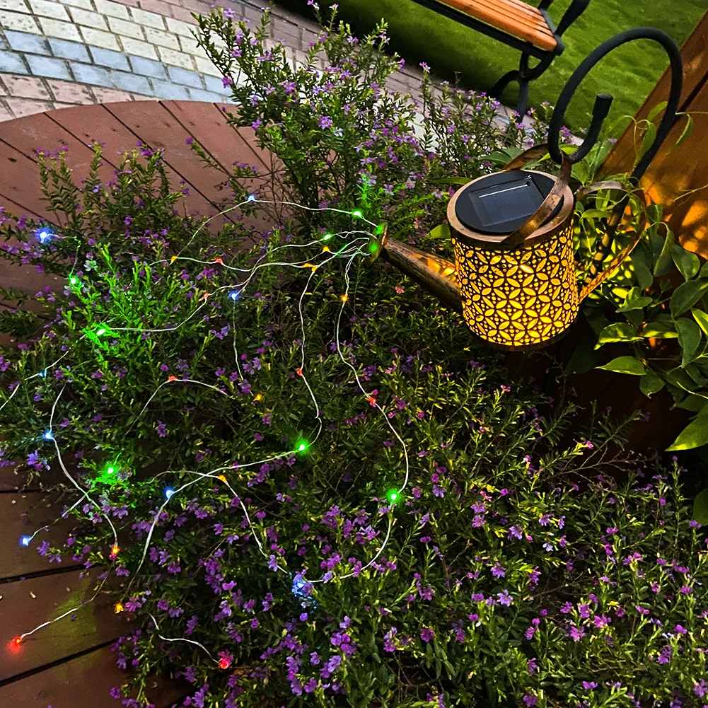 

Светодиодная лампа для полива сада на солнечной батаресветодиодный, уличное украшение для двора, сада, патио, Сказочная Декоративная гирля...