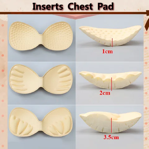 1Pair Inserts Chest Pad Soft Bra Enhancer Push Up Chest Padded Bikini Padded Colorful Body-fitted Foam Sponge Swimsuit Padding