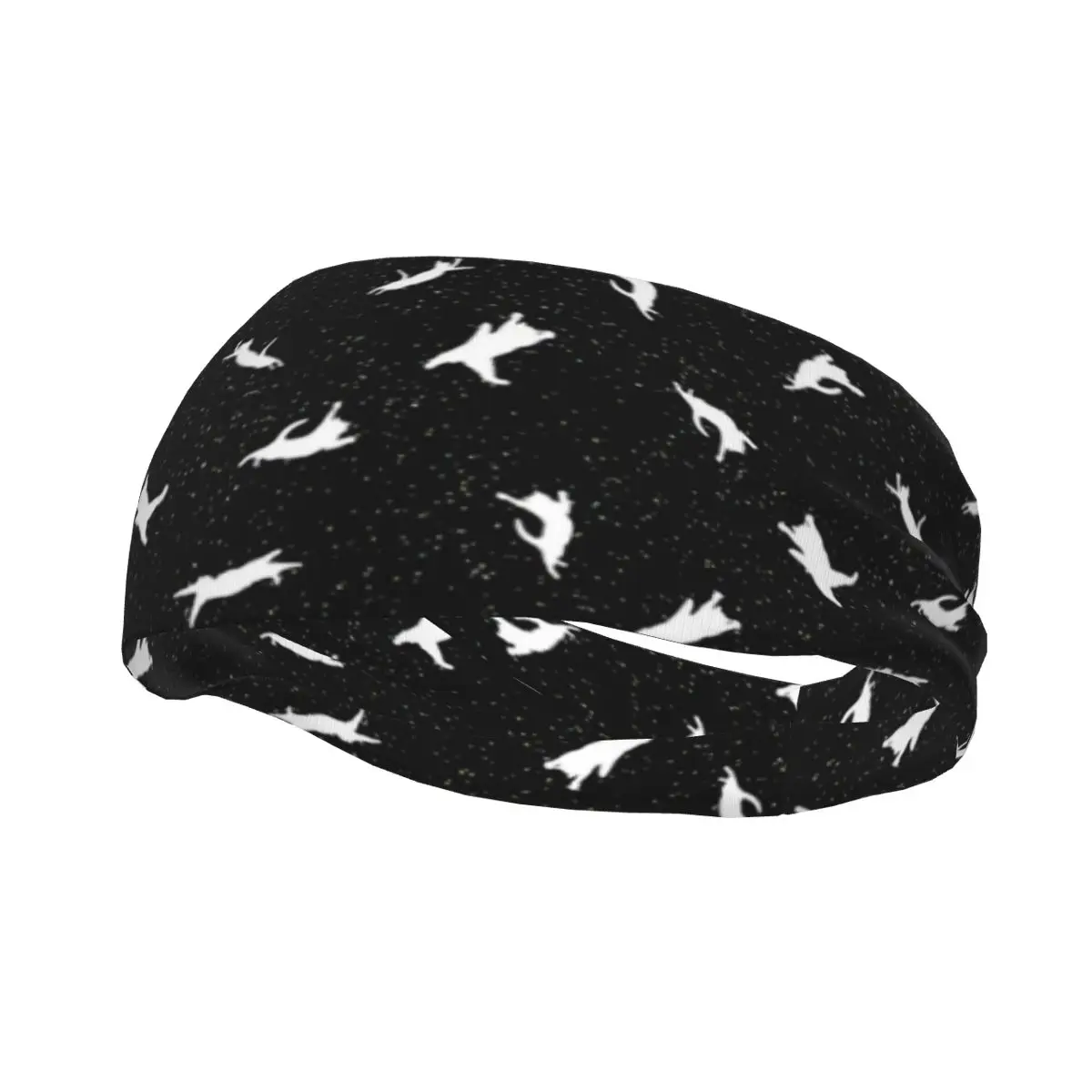 

Повязка на голову унисекс, эластичная Спортивная противоскользящая повязка с изображением кошки, для спортзала, фитнеса, йоги