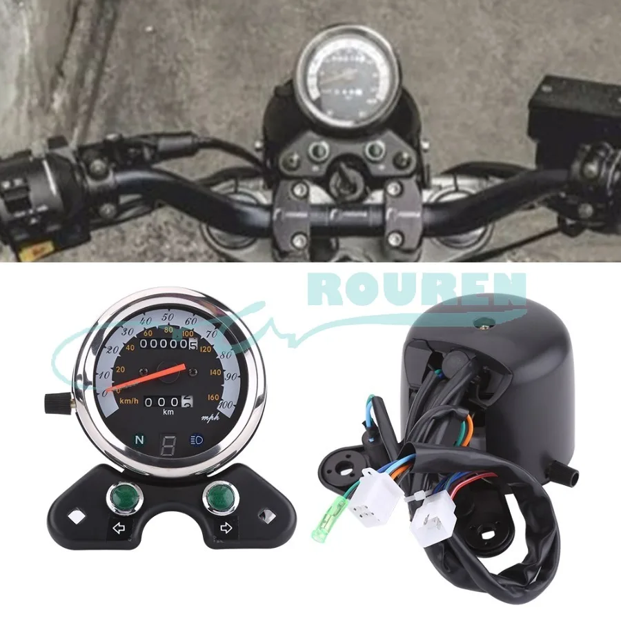 

Universal Motorcycle Digital Speedometer Odometer Tachometer For Suzuki GN 125 GN125 Honda CG125 CG 125 Cafe Racer Instrument