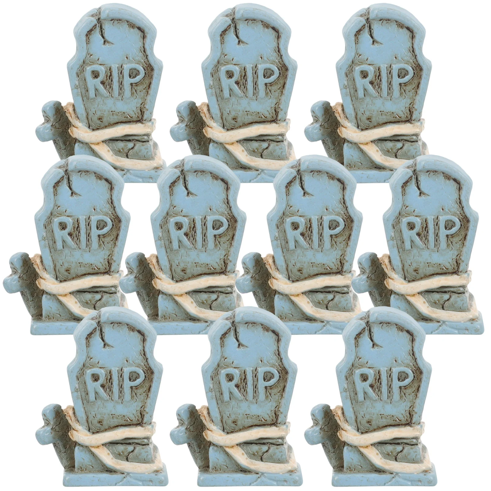 Halloween Desktop Ornaments Tombstone Toys Ghost Figurine Shape Adornment Mini Resin Tombstones Decor