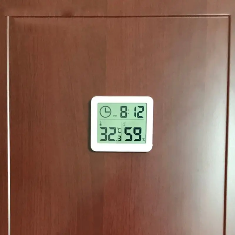 multifunction digital thermometer hygrometer automatic electronic temperature humidity monitor clock 3 2inch lcd screen free global shipping