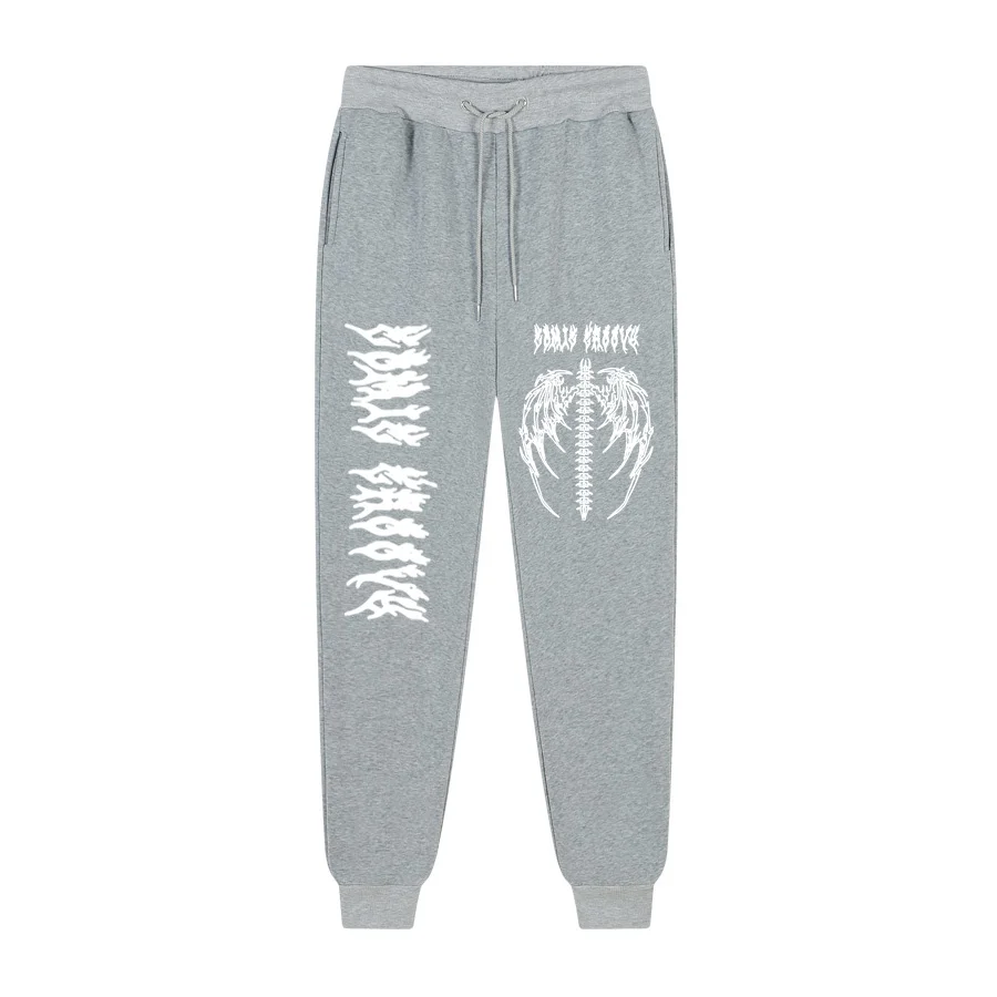 Качественные флисовые джоггеры мужские брюки Y2K с принтом в стиле панк и аниме